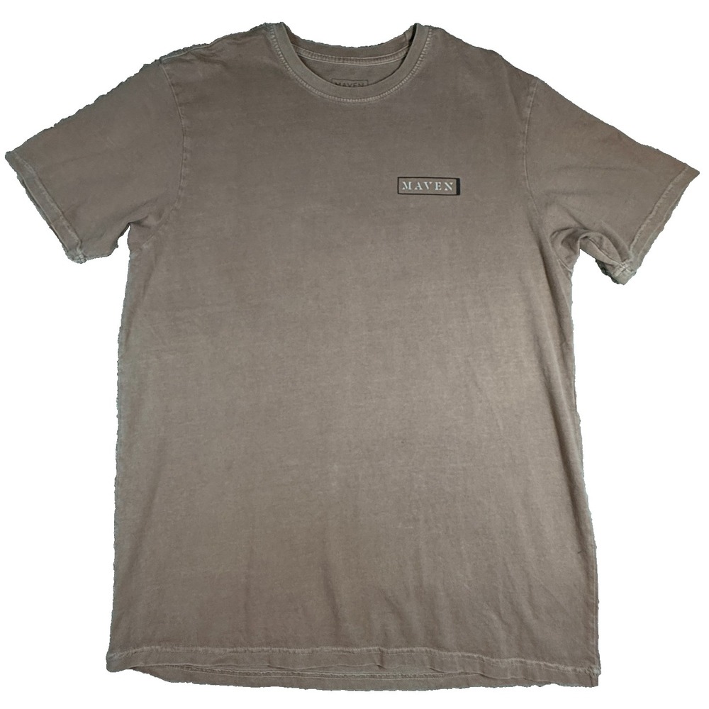 Maven T Shirt Mens XL Brown Short Sleeve Basic Logo Casual Tee Cotton